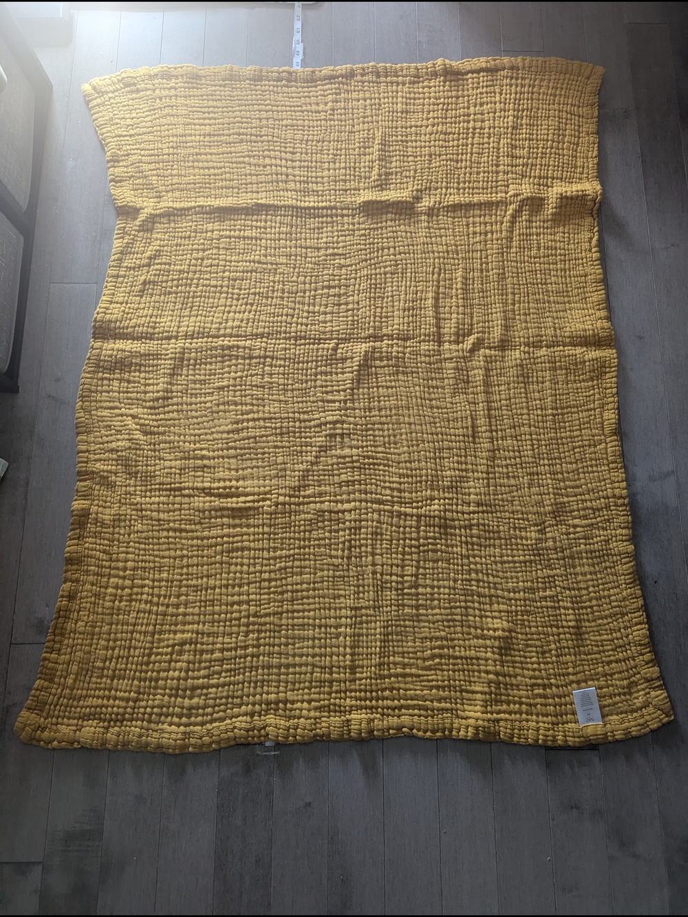 Aqua Mustard Yellow Musline Cotton Throw